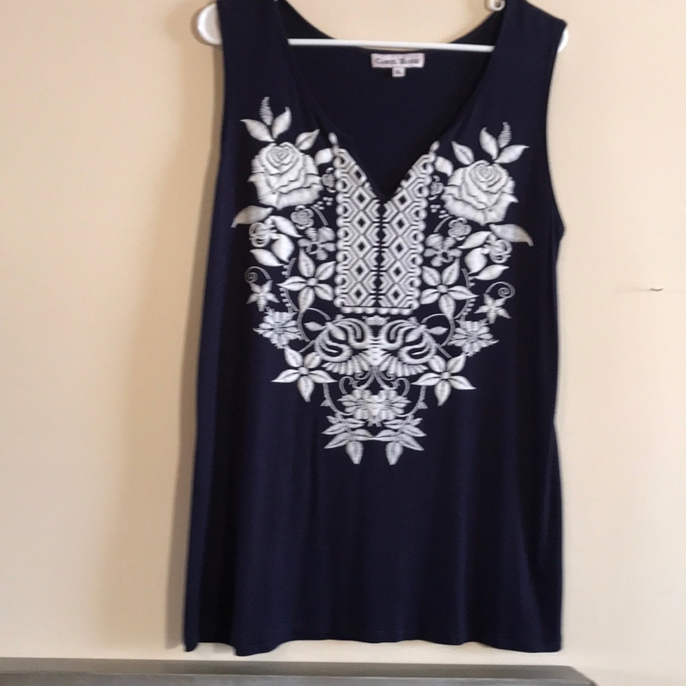 XL Navy Carol Rose Top